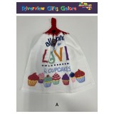 Crochet Top Hand Towel / Tea Towel - All You Need is Love & Cupcakes Crochet Top Hand Towel / Tea Towel - All You Need is Love & Cupcakes